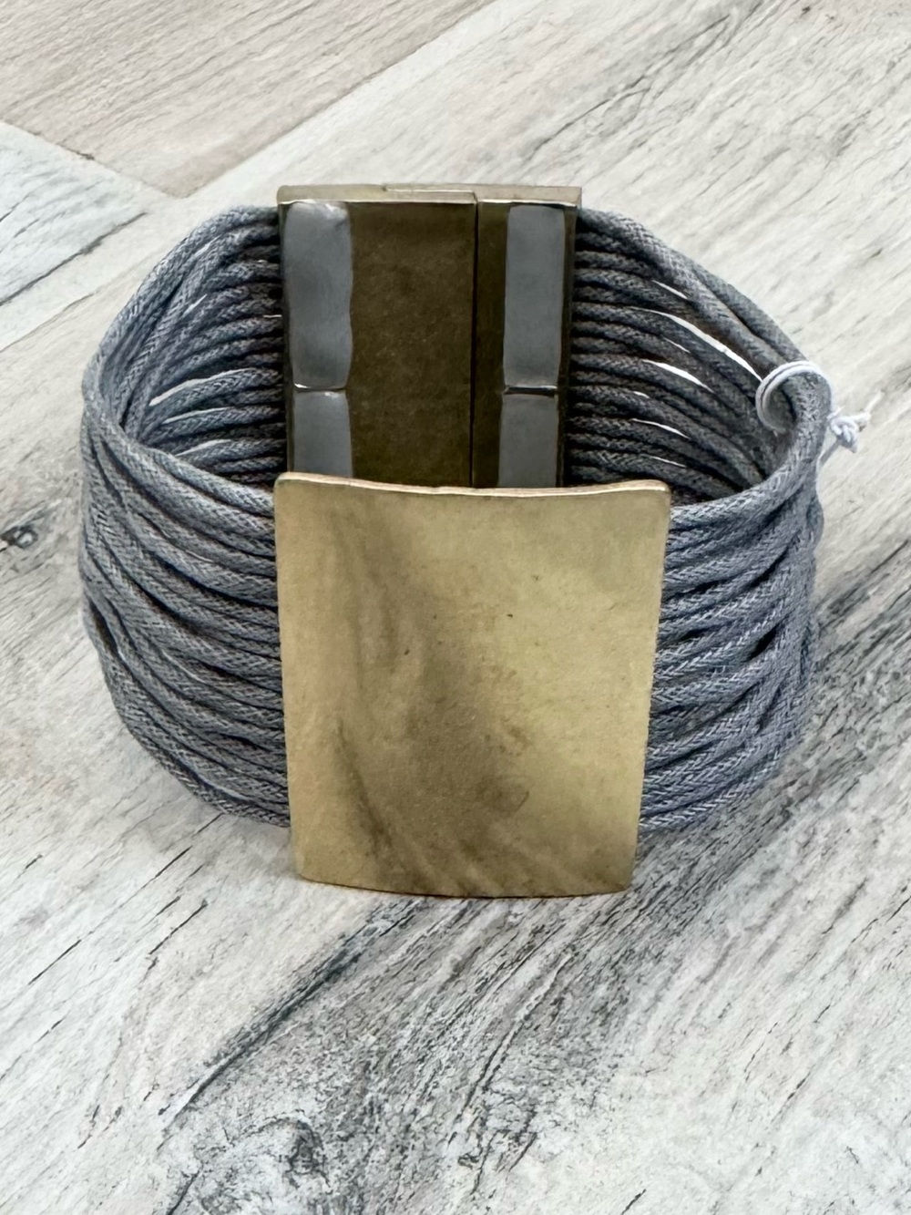 Caracol Grey Multiple Strand Gold Accent Bracelet